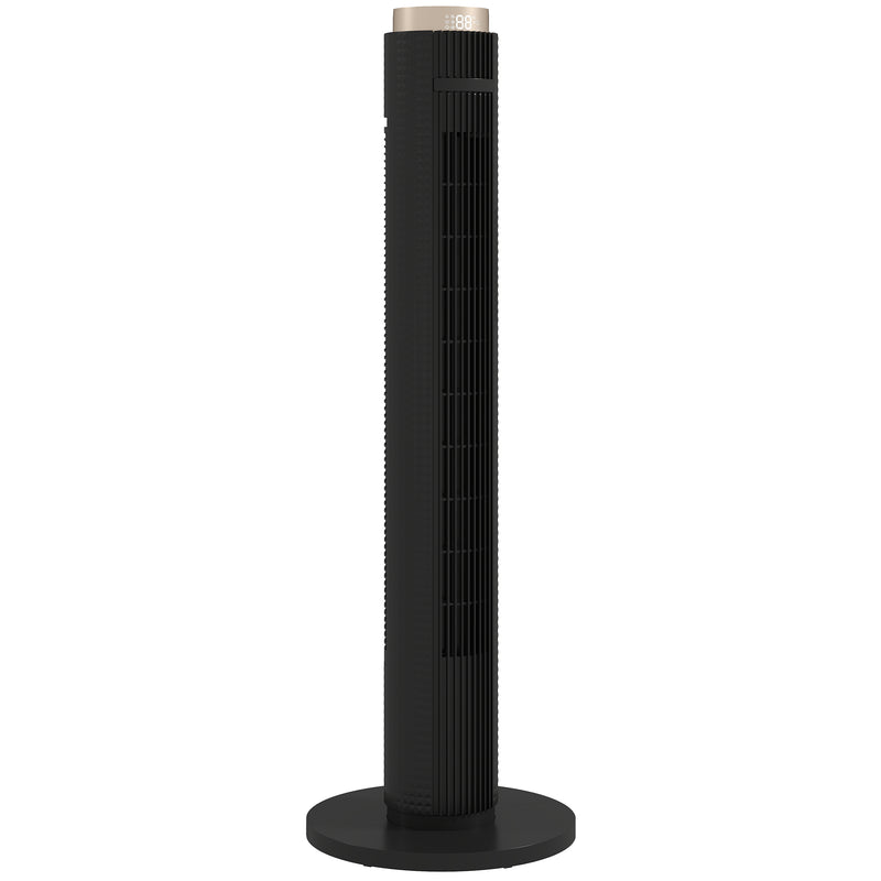 Tower Fan with Quiet Sleep Mode and Remote App Control for Bedrooms and Living Rooms Black AOSOM