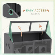 Wooden Hamster and Gerbil Cage with Suspension Bridge and Opening Top, Grey