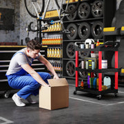 3 Tier Rolling Tool Cart With Wheels And Handles For Garage Or Workshop Use