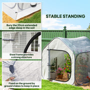 Mini Pop Up Greenhouse 150 x 148cm Portable Plant Grow Tent White by Outsunny