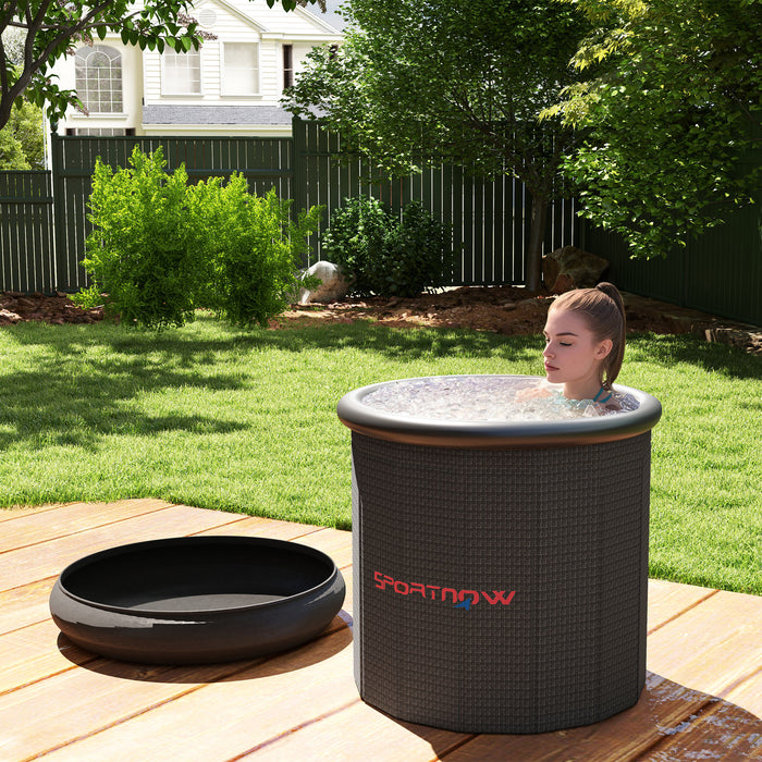 300L Portable Ice Bath Tub for Cold Water Therapy with Lid and Carry Bag by SPORTNOW