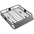 Steel Roof Rack Cargo Basket With Wind Fairing For Cars and SUVs 90kg Capacity, Black