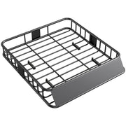 Steel Roof Rack Cargo Basket With Wind Fairing For Cars and SUVs 90kg Capacity, Black