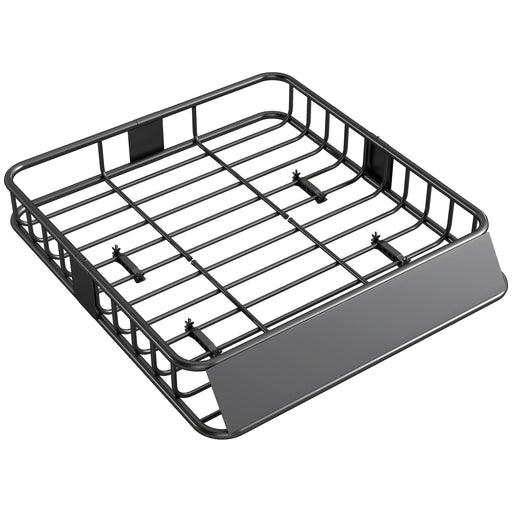 Steel Roof Rack Cargo Basket With Wind Fairing For Cars and SUVs 90kg Capacity, Black