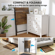 Rustic Brown Folding Computer Desk with Monitor Shelf 70 cm Space Saving Design by HOMCOM