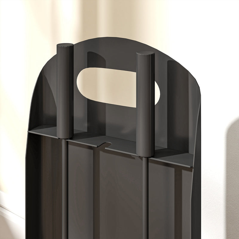 4 Piece Metal Fireplace Tool Set With Ash Bucket Ideal For Fireside Use Black