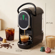 Coffee Machine for Pods and Ground Coffee Compact Easy Clean Black AOSOM