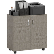 Grey Two Tier Locking Office Storage Cabinet with Shelves by Vinsetto