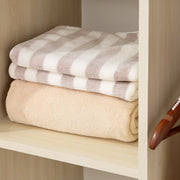 Open Wardrobe with Shelves and Wheels for Easy Clothes Organisation Maple Wood Effect AOSOM