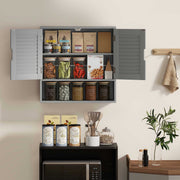 Wall Mounted Bathroom Cabinet With Adjustable Shelves For Organised Storage Grey AOSOM