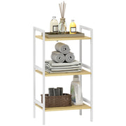 Three Tier Bamboo Storage Shelf Adjustable Freestanding Unit for Home or Office by Homcom