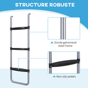 Galvanised Steel Trampoline Ladder 2 or 3 Steps Outdoor Accessory for 6ft to 16ft Trampolines by SPORTNOW AOSOM