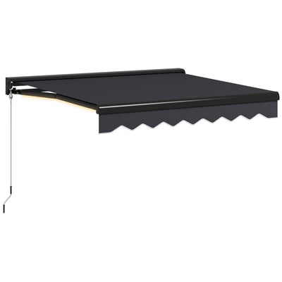 Electric Retractable Garden Awning 3 x 2.5m with LED Light and Aluminium Frame