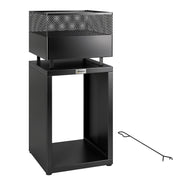 Garden Fire Pit with Log Storage for Tidy and Warm Evenings Outdoors Black Outsunny