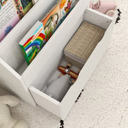 Kids Bookcase with Shelves and Drawer for Bedroom or Playroom Storage White AOSOM