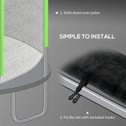 8ft Trampoline Net Replacement with Zipped Entrance and 6 Pole Covers Green by SPORTNOW AOSOM