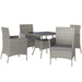 Five Piece Rattan Patio Dining Set Light Grey Garden Furniture by Outsunny