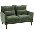 2 Seater Compact Sofa for Small Flats with Supportive Cushions and Velvet Feel Fabric Green