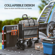 Grey and Orange 160L Folding Festival Trolley with Tailgate and Carry Bag