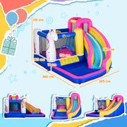 5 in 1 Kids Bouncy Castle with Slide and Blower for Outdoor Play Ages 3 to 8 Multicoloured AOSOM