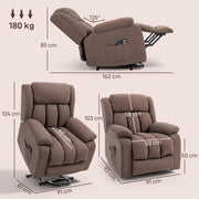 Electric Recliner Chair with Eight Point Massage and Lift Function for Elderly, Dark Brown