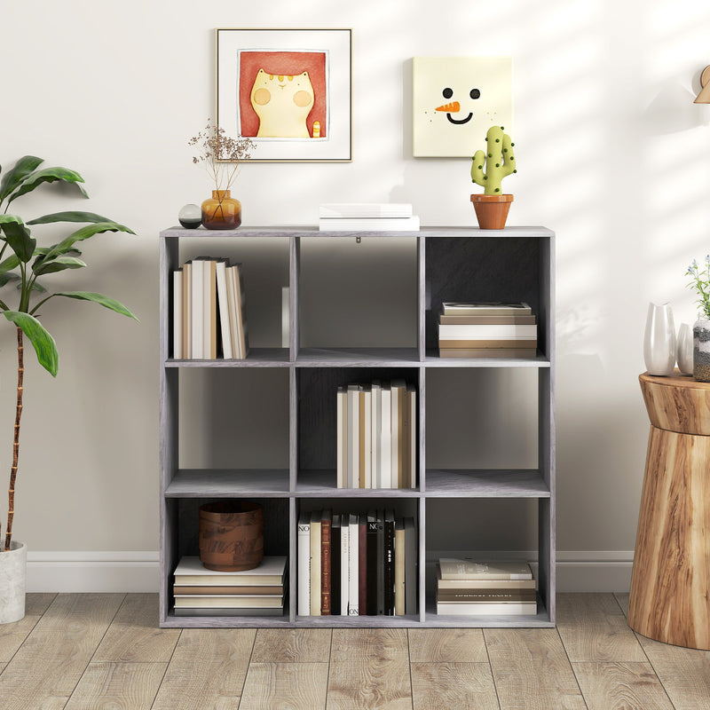 Nine Cube Storage Unit With Open Shelves Ideal For Home Or Office Organisation Marble, Grey