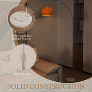 Modern Floor Lamp with Fabric Shade and Foot Switch for Lounge or Office, Orange