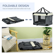 Foldable Pet Carrier With Soft Cushion Ideal for Small Dogs and Cats 70cm, Grey