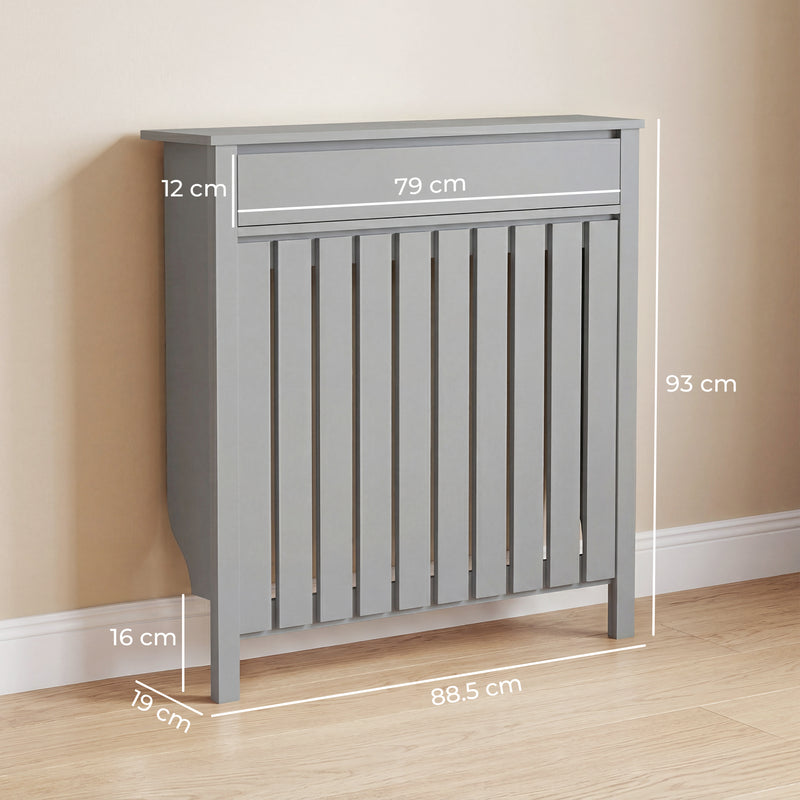 Radiator Cover with Storage Drawer for Hallway Safety and Extra Space Grey Homcom