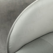 Velvet Swivel Office Chair With Padded Seat And Adjustable Height For Home Workspace Grey