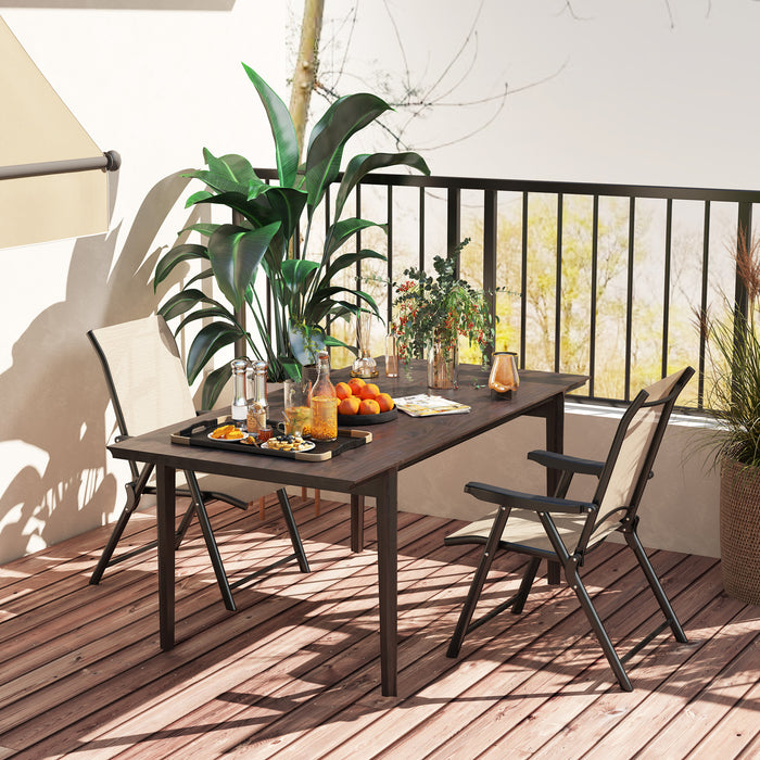 Set of Two Folding Outdoor Chairs Brown and Black Weather-Resistant by Outsunny