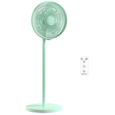Standing Fan with Remote Control and Timer for Quiet Home Cooling Green AOSOM