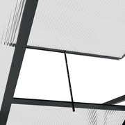 Large Walk In Polycarbonate Greenhouse With Sliding Door For Garden Plant Growth Grey