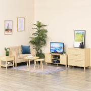 Rattan Bedside Table With Drawer And Shelf For Bedroom Or Living Room Storage