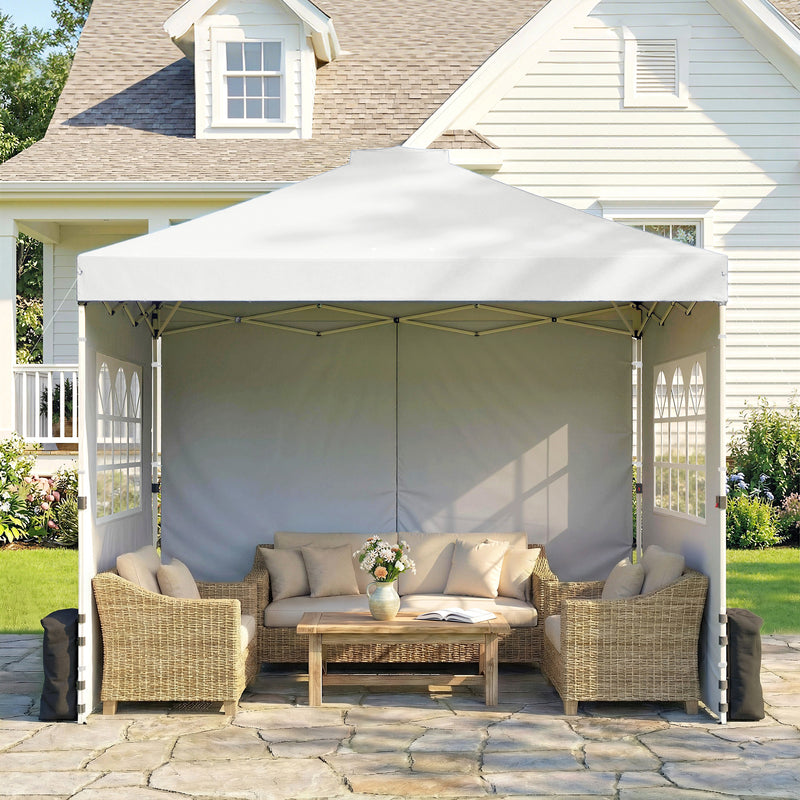 3x3m Pop Up Gazebo with Sidewalls and Windows for Outdoor Events and Shelter Outsunny