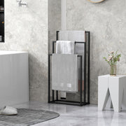 Freestanding Towel Rack for Quick Drying and Storage in Small Bathrooms Black Homcom
