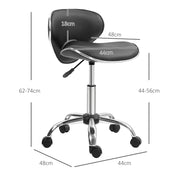Adjustable Swivel Salon Stool with Wheels for Beauty Treatments and Spa Use, Black