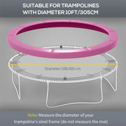 Pink 10FT Trampoline Spring Cover Waterproof UV Resistant Replacement Pad by SPORTNOW AOSOM