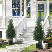 Set of 2 Artificial Cypress Trees 90cm UV Resistant with Pots for Indoor Outdoor Decor