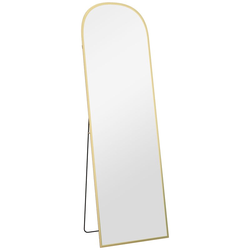 Gold Full Length Standing Mirror with Aluminium Frame Ideal for Bedroom or Dressing Room