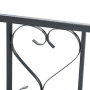 Dark Grey Metal Garden Arch with Double Gates for Climbing Plants and Vines