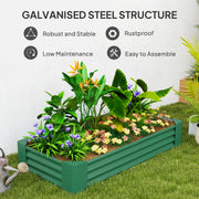 Green 180 x 90cm Galvanised Steel Open Garden Planter Durable Raised Bed by Outsunny
