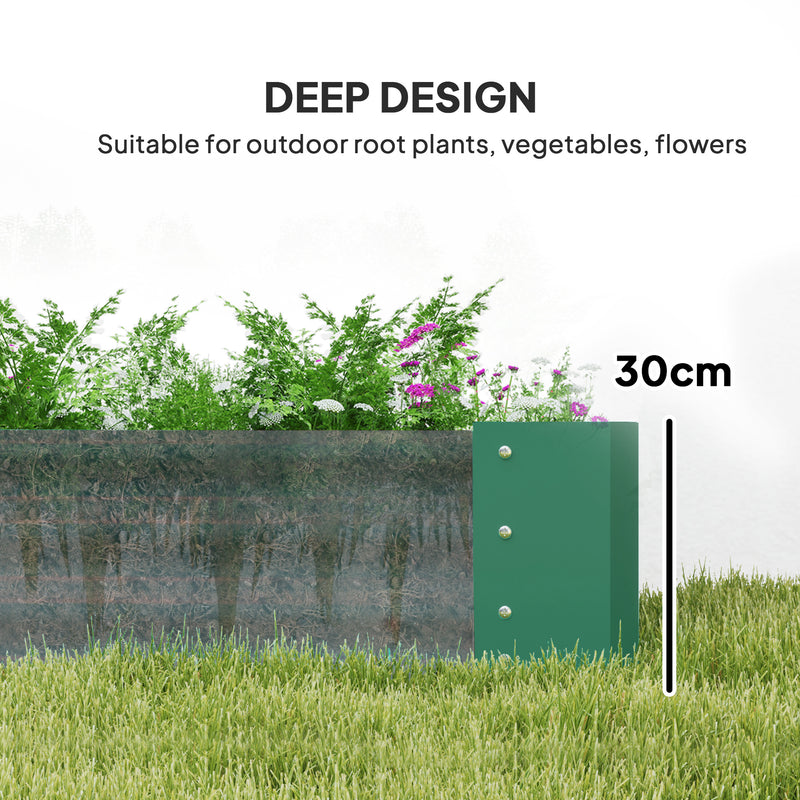 Green 180 x 90cm Galvanised Steel Open Garden Planter Durable Raised Bed by Outsunny