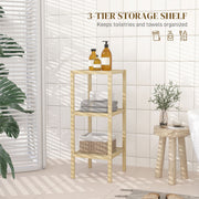 Three Tier Bamboo Bathroom Storage Shelf Natural Finish by HOMCOM