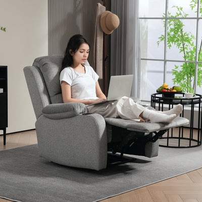 Grey Microfibre Manual Reclining Armchair With Footrest by HOMCOM