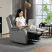 Grey Microfibre Manual Reclining Armchair With Footrest by HOMCOM