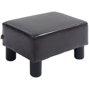 PU Leather Ottoman Footstool Cube with Sturdy Legs for Living Room Comfort, Brown