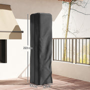 Black Full Length Gas Pyramid Patio Heater Cover UPF 30+ Oxford Fabric with Zip by Outsunny