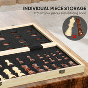 SPORTNOW 15 Inch Chess Set, Foldable Chess and Draughts Set, Brown AOSOM