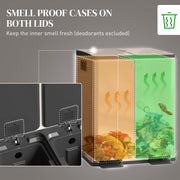 40L Dual Compartment Stainless Steel Bin with Deodoriser Holders Gold Tone by HOMCOM